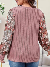 Printed V-Neck Long Sleeve T-Shirt OutfitFlow
